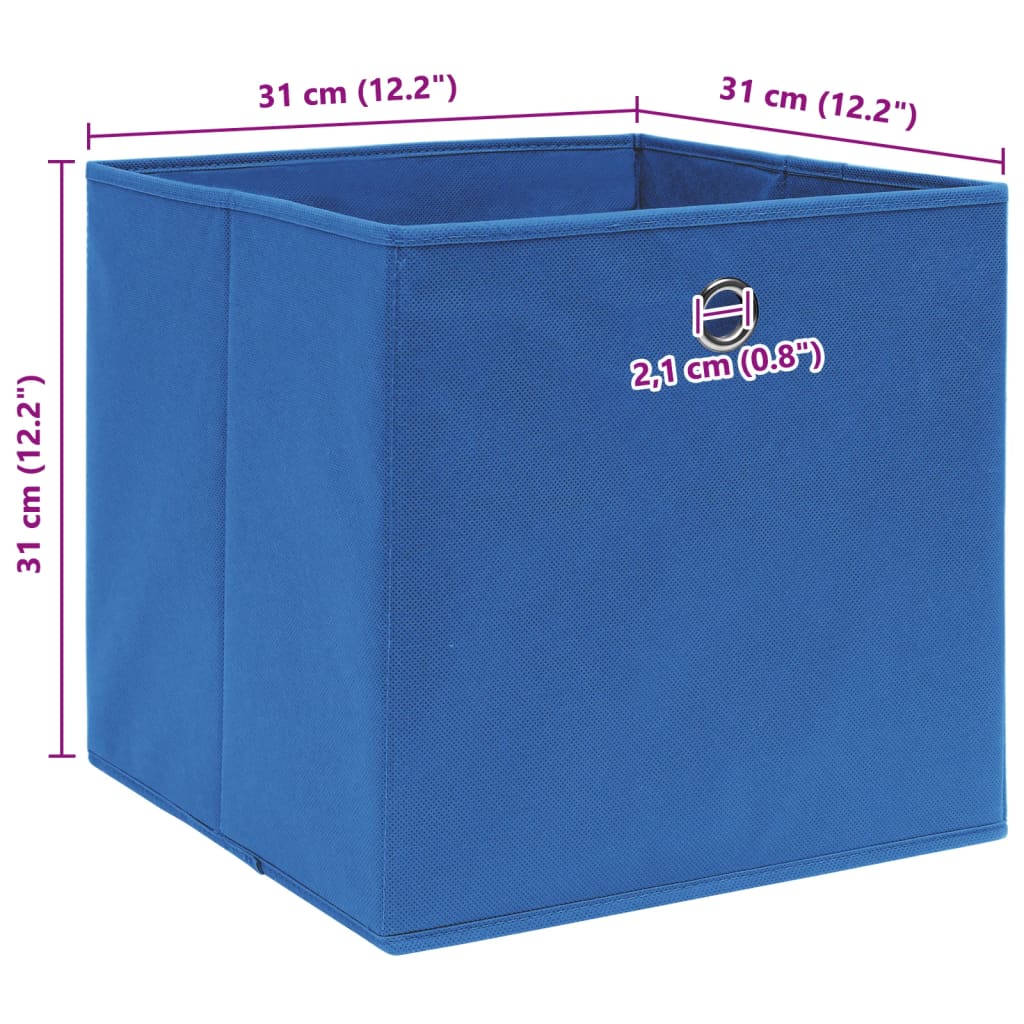 Opbergboxen 10 st 32x32x32 cm stof blauw is nu te koop bij PeponiXL, paradijselijk wonen!