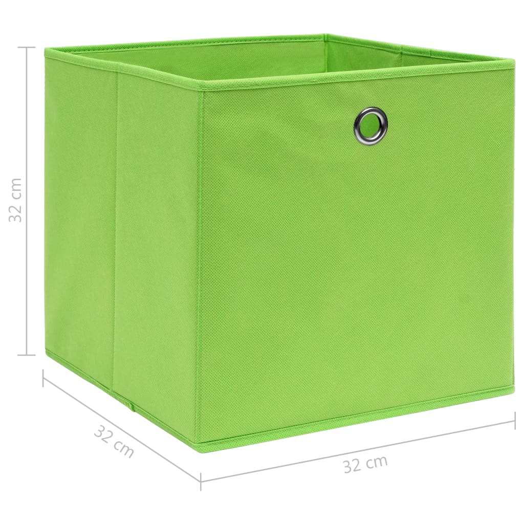 Opbergboxen 10 st 32x32x32 cm stof groen is nu te koop bij PeponiXL, paradijselijk wonen!