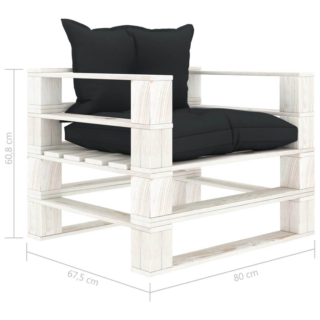 Tuinbank met antracietkleurige kussens pallet hout is nu te koop bij PeponiXL, paradijselijk wonen!