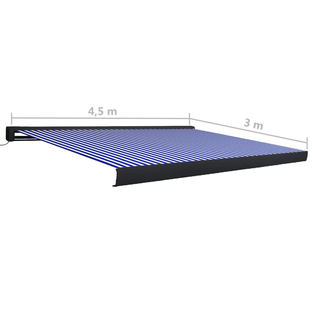 Luifel gemotoriseerd 450x300 cm blauw en wit is nu te koop bij PeponiXL, paradijselijk wonen!