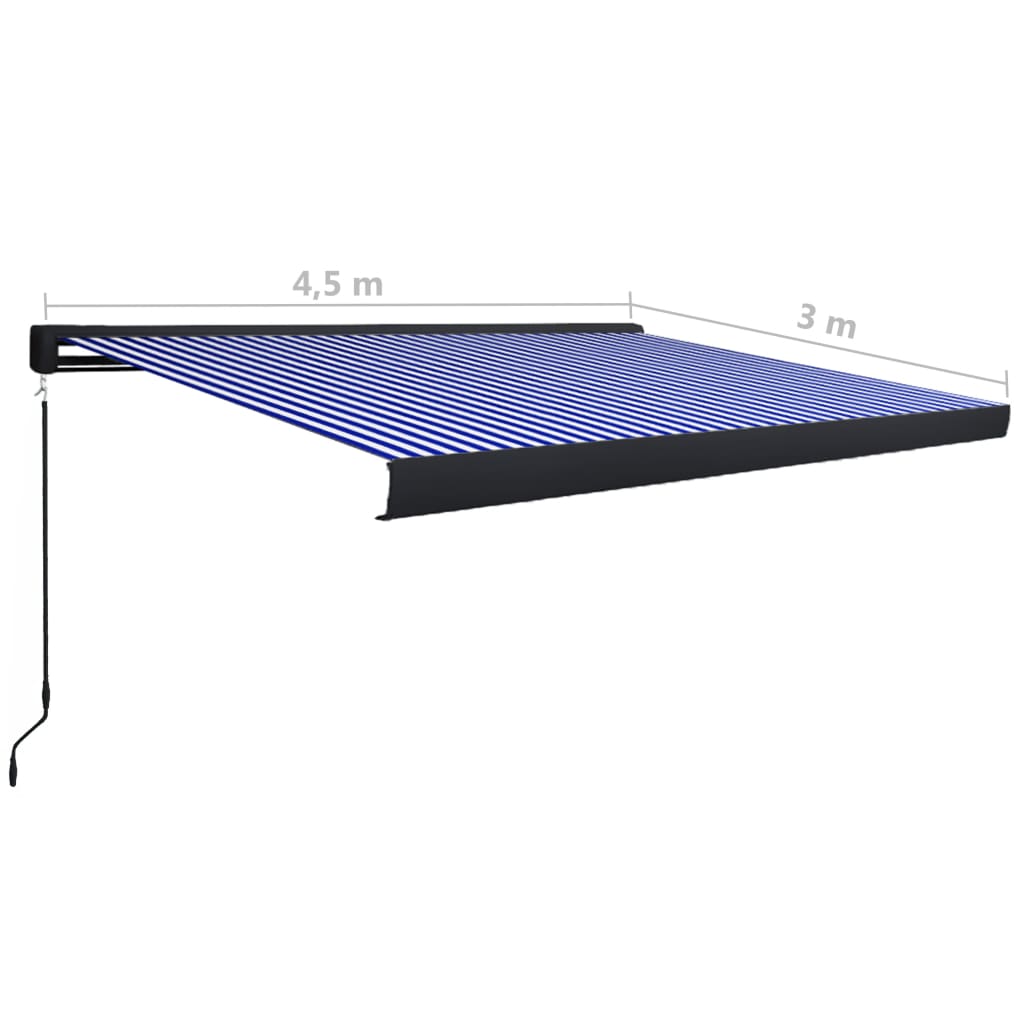 Luifel handmatig 450x300 cm blauw en wit is nu te koop bij PeponiXL, paradijselijk wonen!