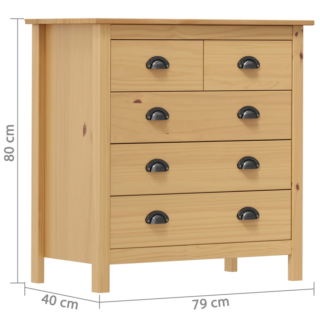 Dressoir Hill 79x40x80 cm massief grenenhout is nu te koop bij PeponiXL, paradijselijk wonen!