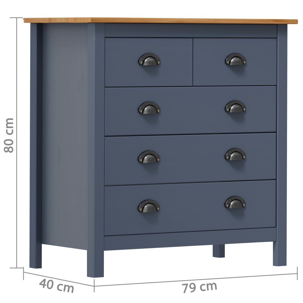 Dressoir Hill 79x40x80 cm massief grenenhout grijs is nu te koop bij PeponiXL, paradijselijk wonen!