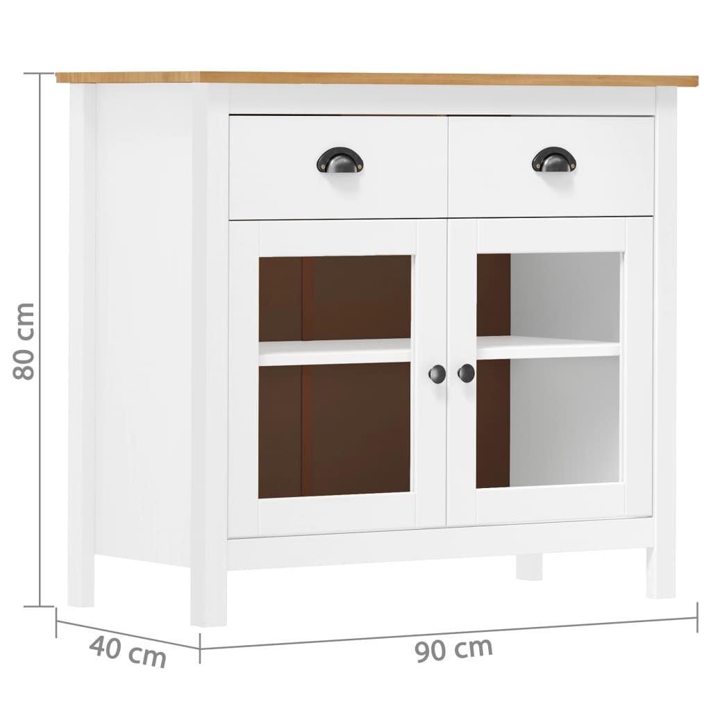 Dressoir Hill Range 90x40x80 cm massief grenenhout wit is nu te koop bij PeponiXL, paradijselijk wonen!