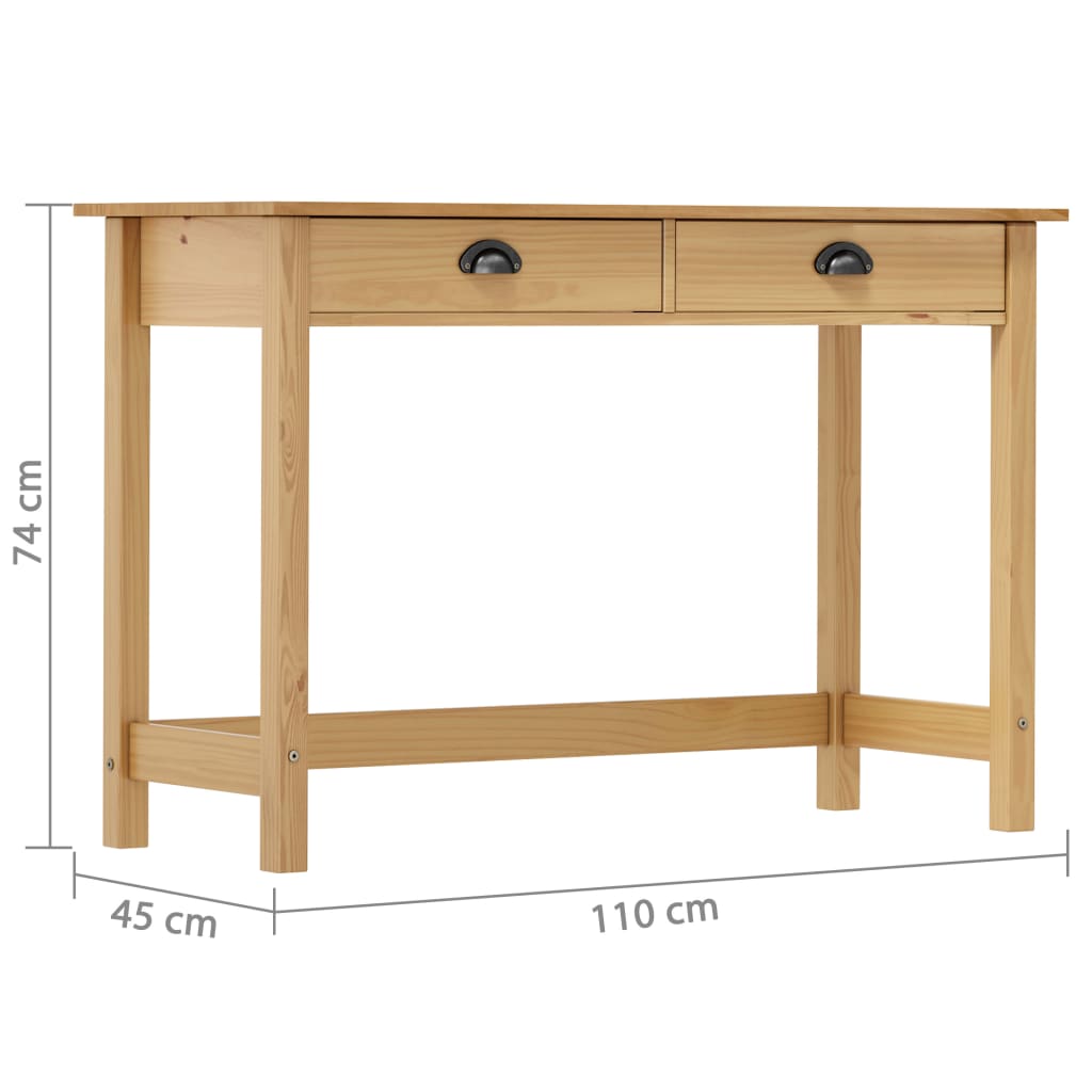 Wandtafel Hill 2 lades 110x45x74 cm massief grenenhout is nu te koop bij PeponiXL, paradijselijk wonen!