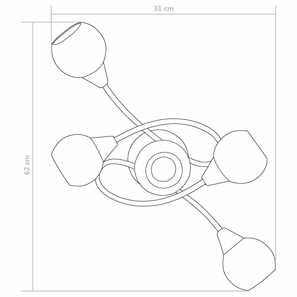 Plafondlamp met keramieken bolvormige kappen voor 5xE14 wit is nu te koop bij PeponiXL, paradijselijk wonen!