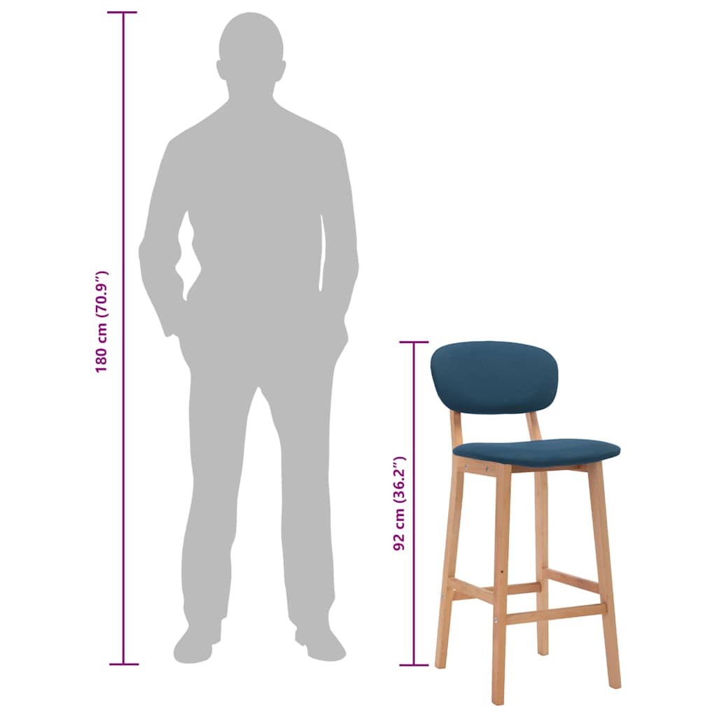 Barkrukken 2 st stof blauw is nu te koop bij PeponiXL, paradijselijk wonen!