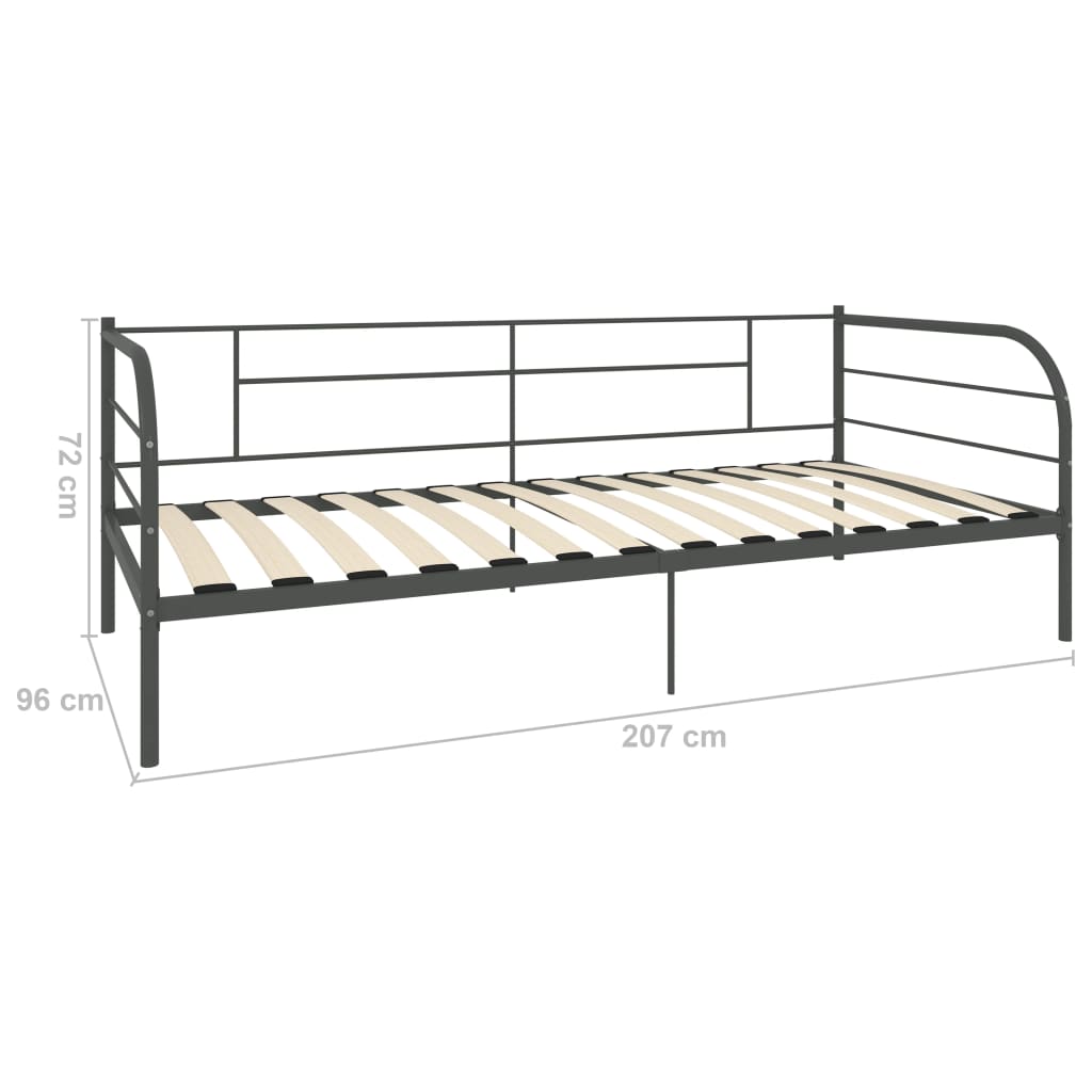 Bedbank metaal grijs 90x200 cm is nu te koop bij PeponiXL, paradijselijk wonen!