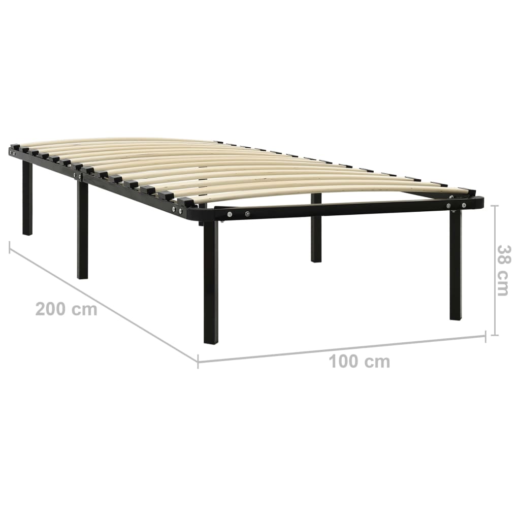 Bedframe metaal zwart 100x200 cm is nu te koop bij PeponiXL, paradijselijk wonen!