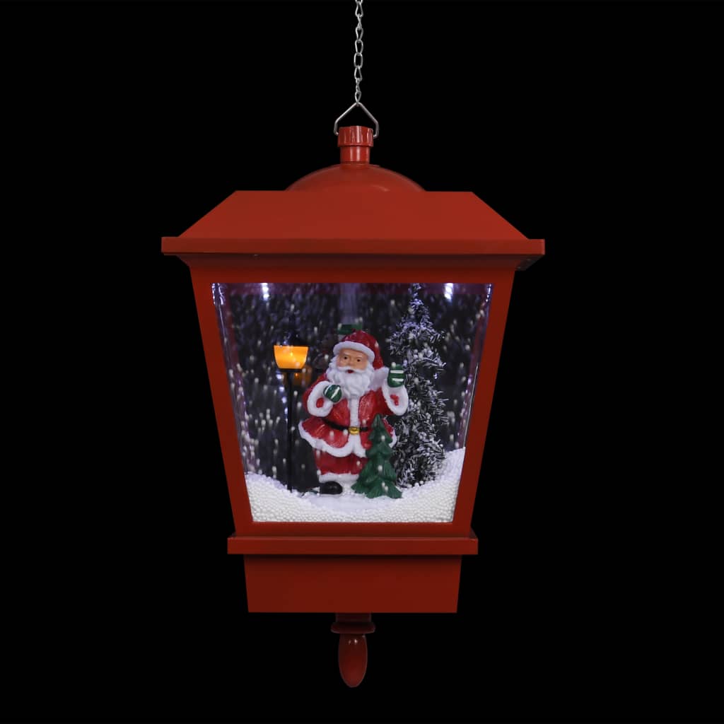 Kersthanglamp met LED-lamp en kerstman 27x27x45 cm rood is nu te koop bij PeponiXL, paradijselijk wonen!