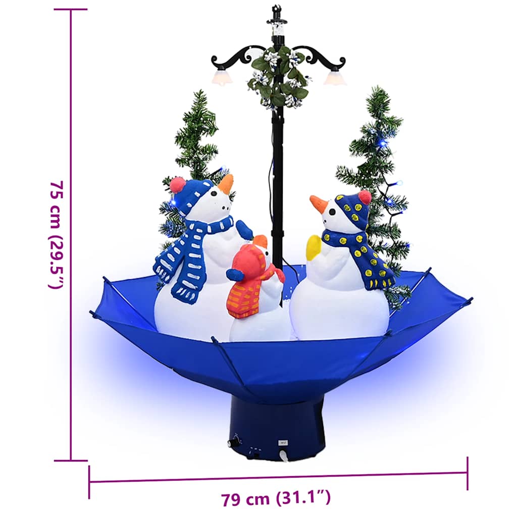 Kerstboom sneeuwend met paraplubasis 75 cm PVC blauw is nu te koop bij PeponiXL, paradijselijk wonen!
