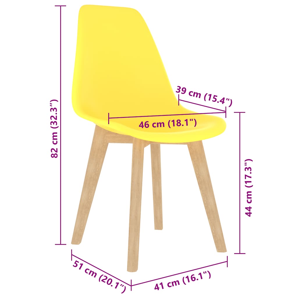 Eetkamerstoelen 6 st kunststof geel is nu te koop bij PeponiXL, paradijselijk wonen!
