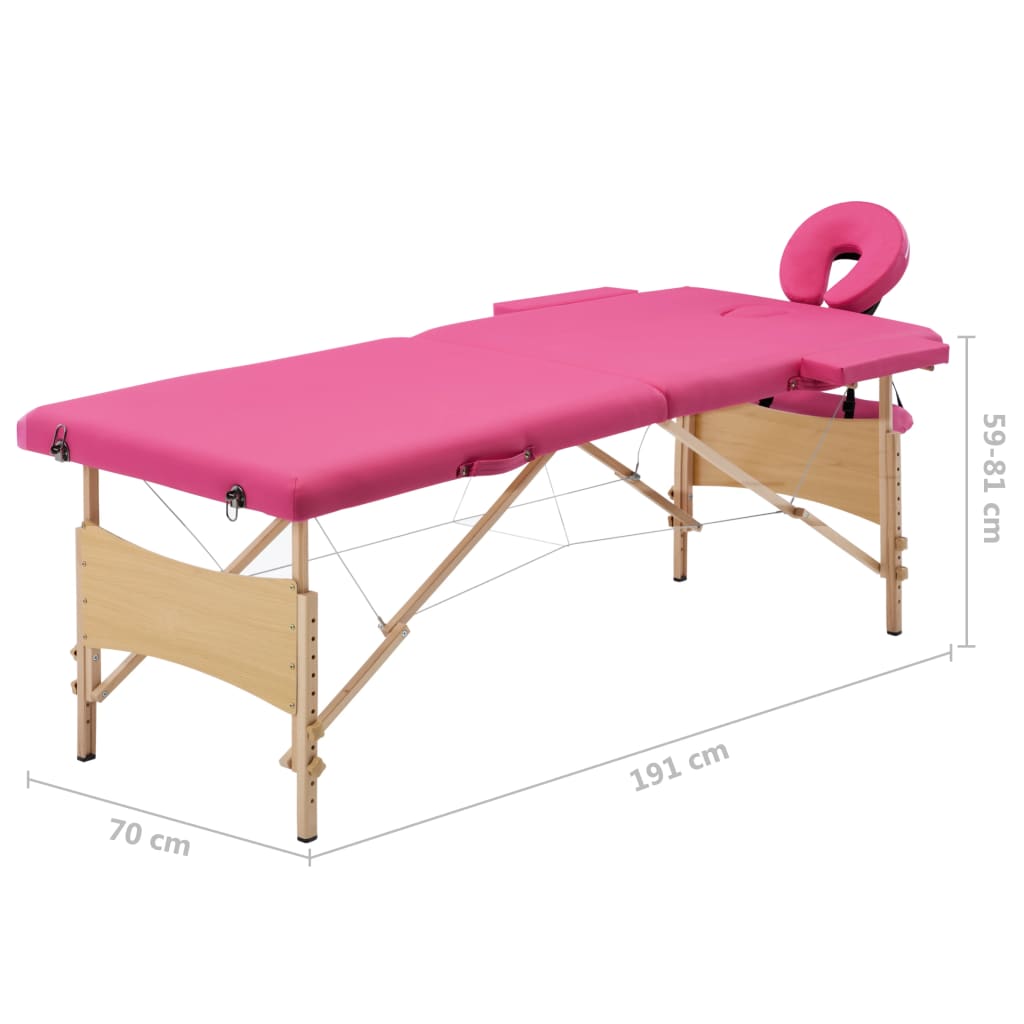 Massagetafel inklapbaar 2 zones hout roze is nu te koop bij PeponiXL, paradijselijk wonen!