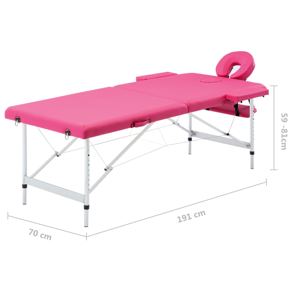 Massagetafel inklapbaar 2 zones aluminum roze is nu te koop bij PeponiXL, paradijselijk wonen!