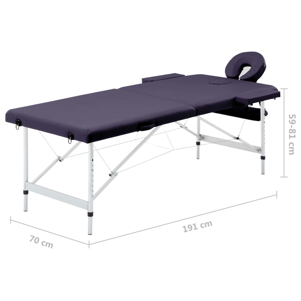 Massagetafel inklapbaar 2 zones aluminum paars is nu te koop bij PeponiXL, paradijselijk wonen!