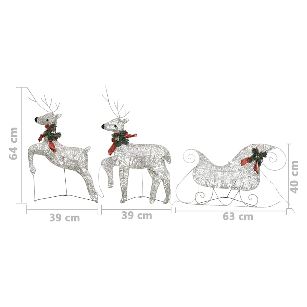 Kerstdecoratie rendieren en slee 60 LED's goudkleurig is nu te koop bij PeponiXL, paradijselijk wonen!