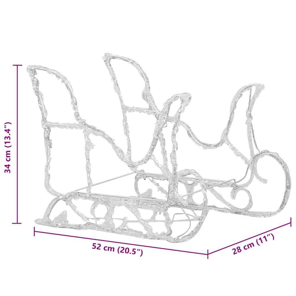 Kerstversiering rendieren en slee 160 LED's 130 cm acryl is nu te koop bij PeponiXL, paradijselijk wonen!