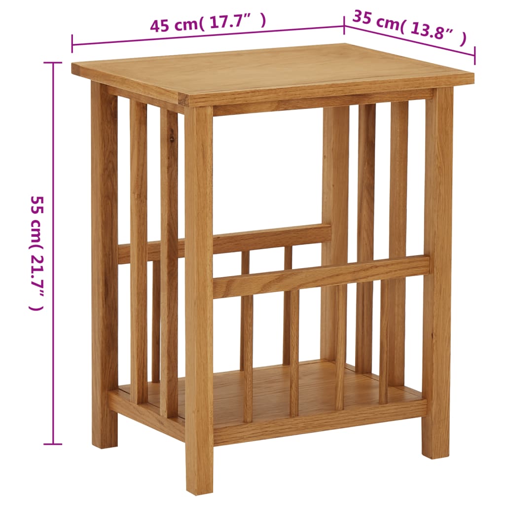 Bijzettafel 45x35x55 cm massief eikenhout is nu te koop bij PeponiXL, paradijselijk wonen!