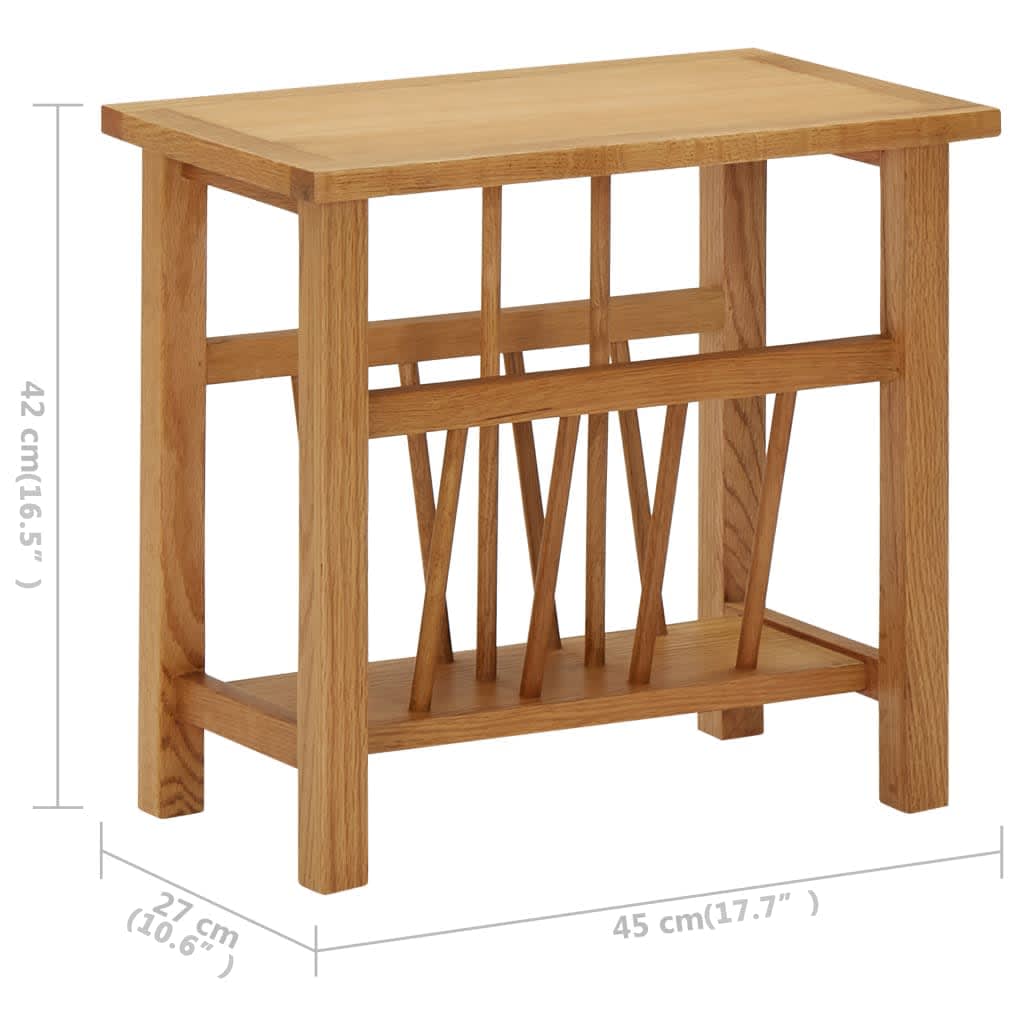 Bijzettafel 45x27x42 cm massief eikenhout is nu te koop bij PeponiXL, paradijselijk wonen!