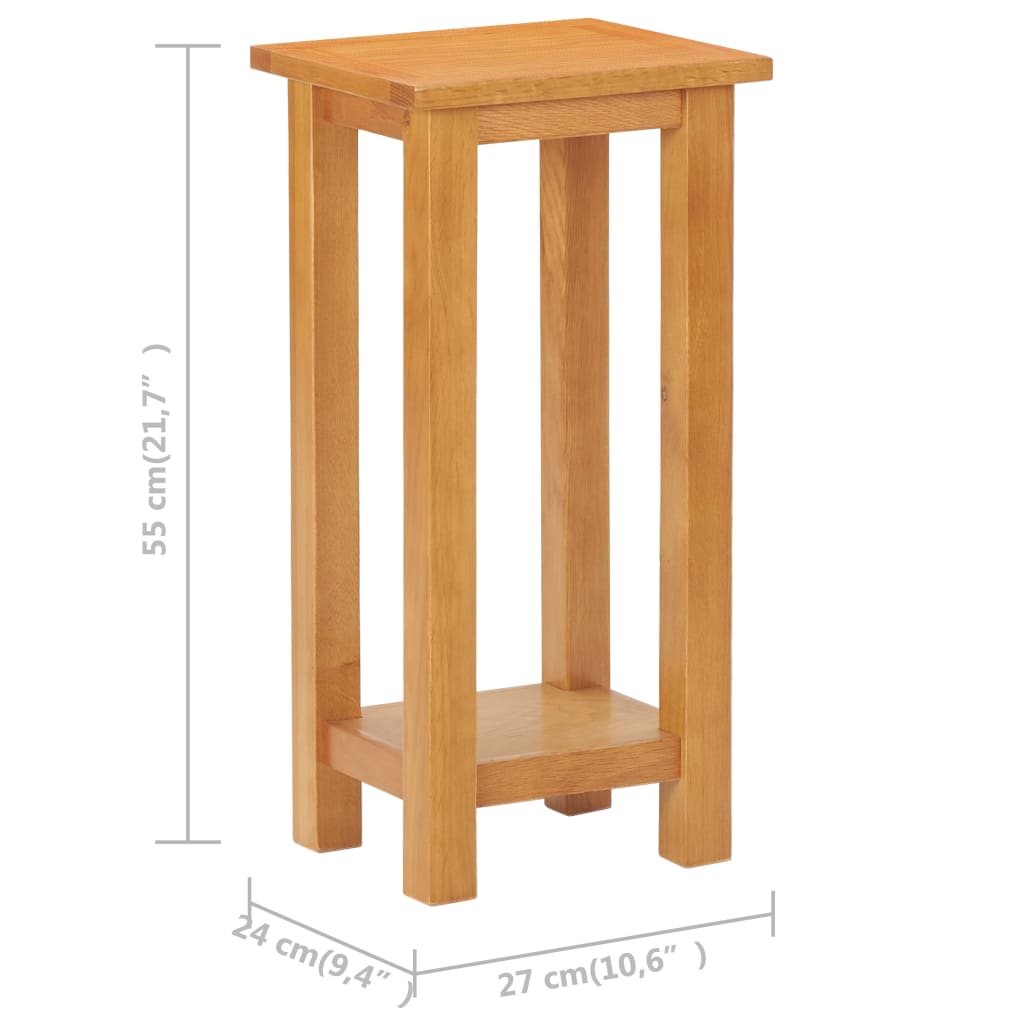 Bijzettafel 27x24x55 cm massief eikenhout is nu te koop bij PeponiXL, paradijselijk wonen!