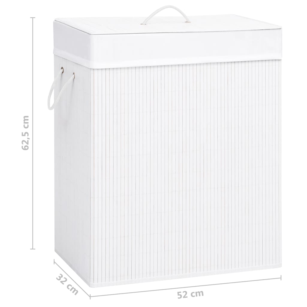 Wasmand met 2 vakken 100 L bamboe wit is nu te koop bij PeponiXL, paradijselijk wonen!