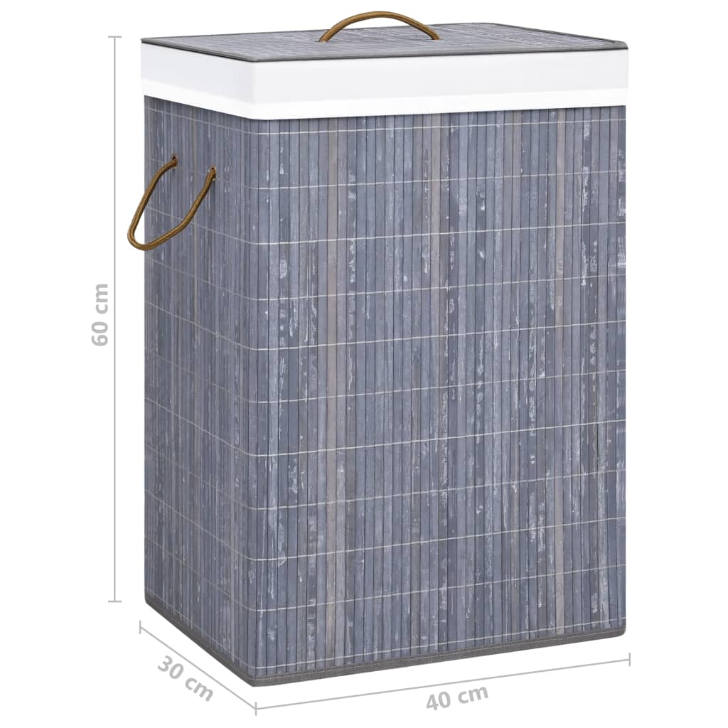 Wasmand met 1 vak bamboe grijs is nu te koop bij PeponiXL, paradijselijk wonen!