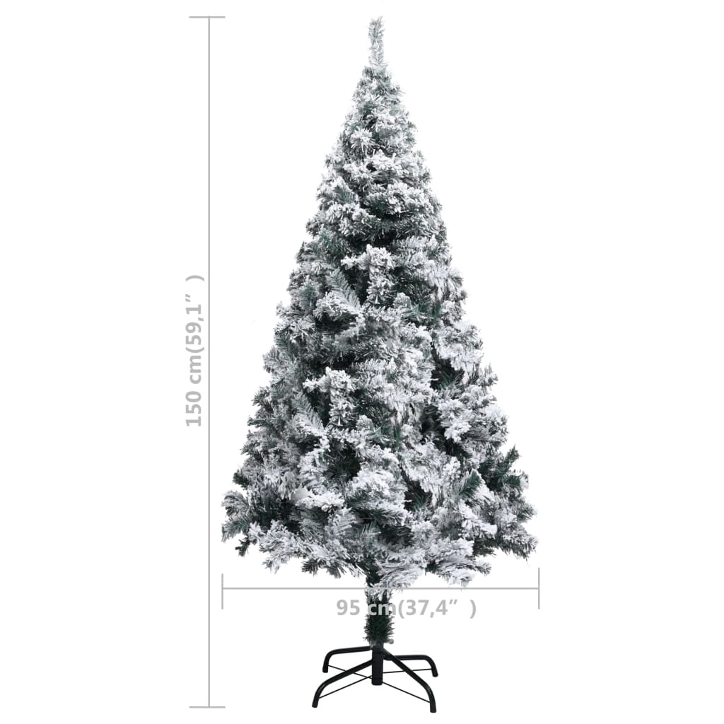 Kunstkerstboom met sneeuw 150 cm groen is nu te koop bij PeponiXL, paradijselijk wonen!