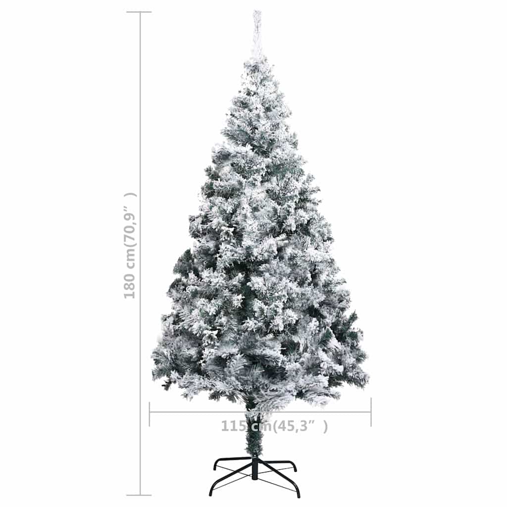 Kunstkerstboom met sneeuw 180 cm groen