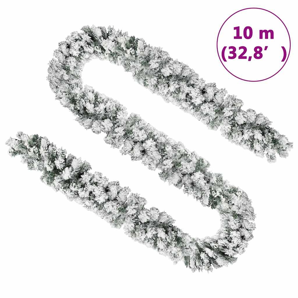 Kerstslinger met sneeuw 10 m PVC groen is nu te koop bij PeponiXL, paradijselijk wonen!