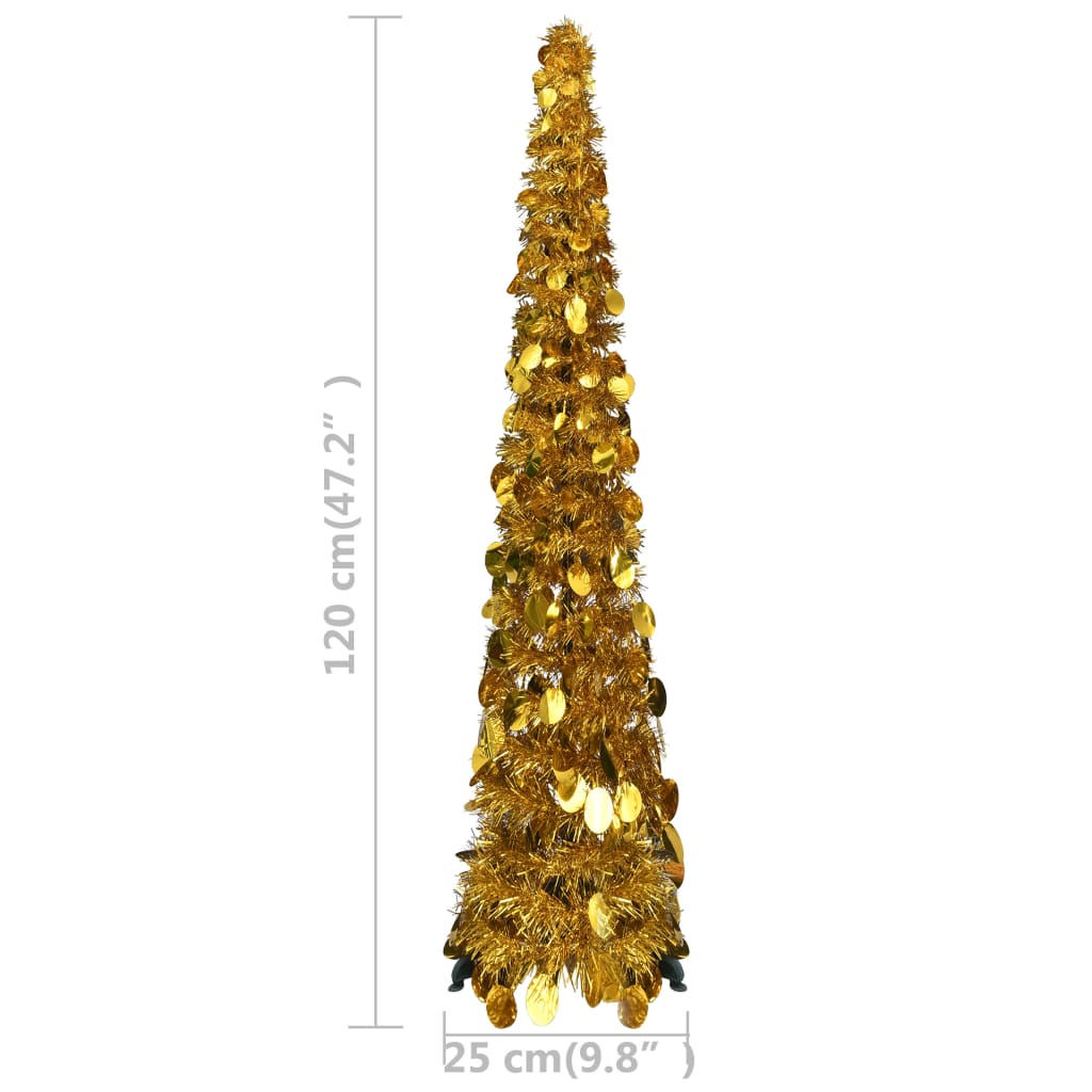 Kunstkerstboom pop-up 120 cm PET goudkleurig is nu te koop bij PeponiXL, paradijselijk wonen!