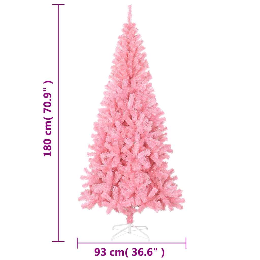 Kunstkerstboom met standaard 180 cm PVC roze is nu te koop bij PeponiXL, paradijselijk wonen!