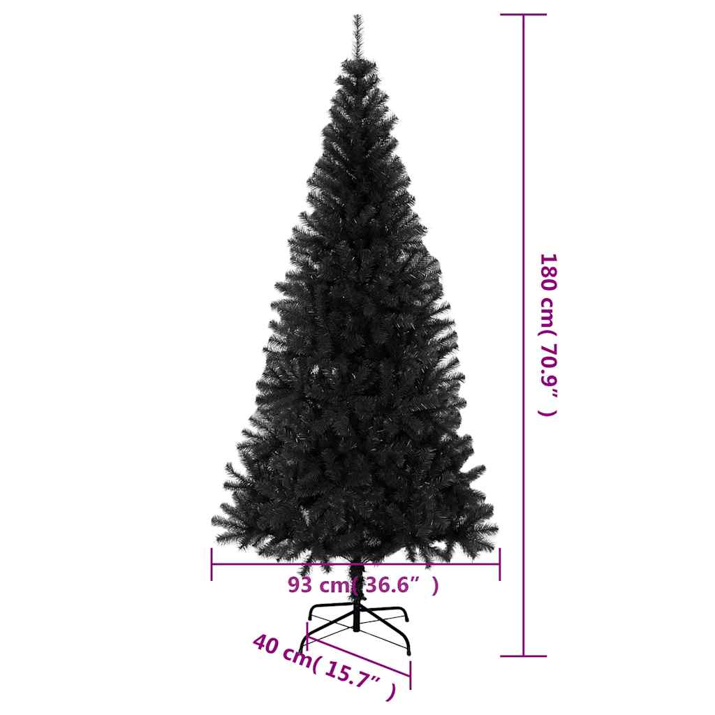 Kunstkerstboom met standaard 180 cm PVC zwart is nu te koop bij PeponiXL, paradijselijk wonen!