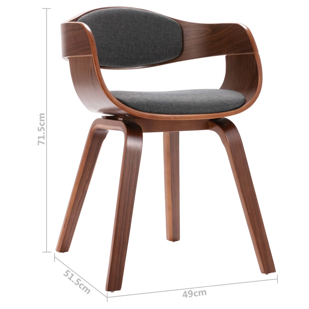 Eetkamerstoelen 4 st gebogen hout en stof grijs is nu te koop bij PeponiXL, paradijselijk wonen!