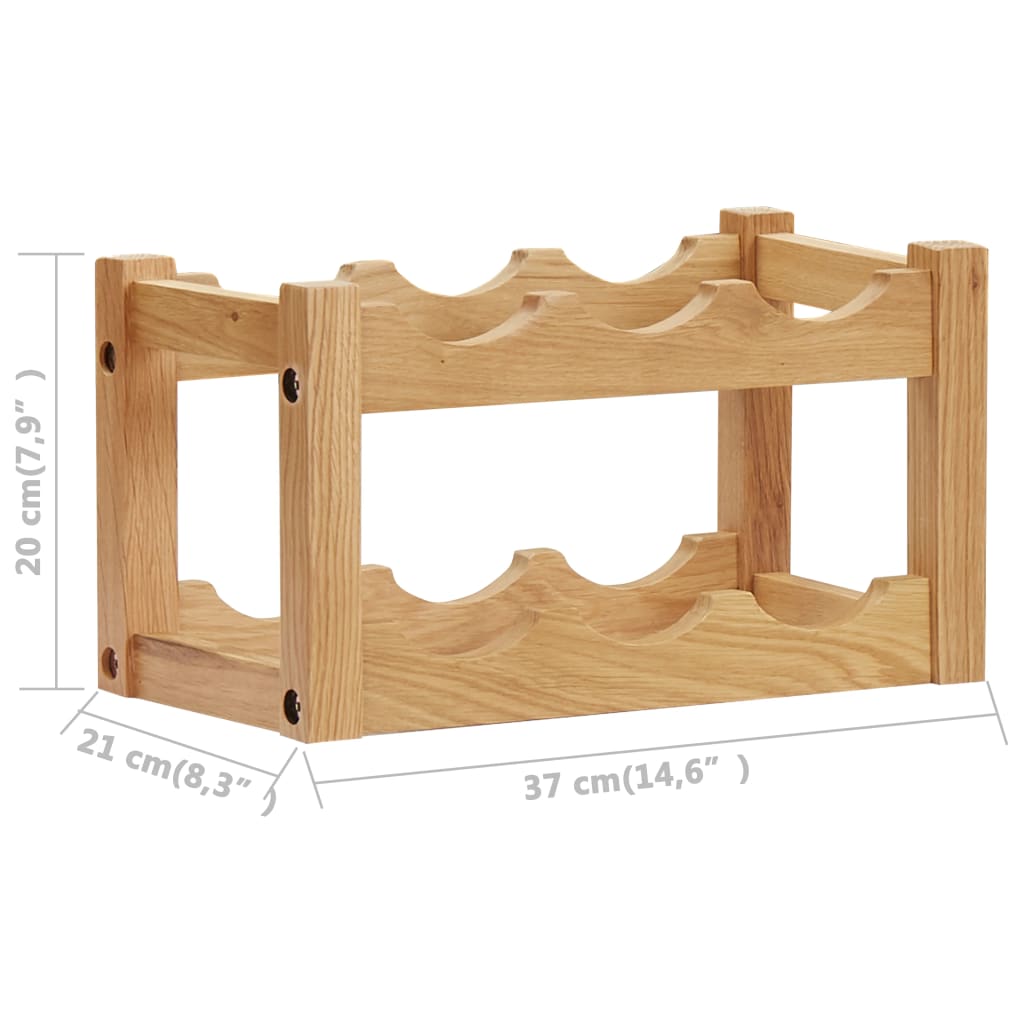 Wijnrek voor 6 flessen 37x21x21 cm massief eikenhout is nu te koop bij PeponiXL, paradijselijk wonen!