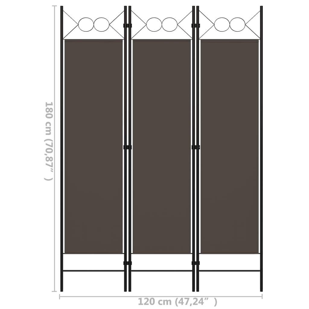 Kamerscherm met 3 panelen 120x180 cm antraciet is nu te koop bij PeponiXL, paradijselijk wonen!