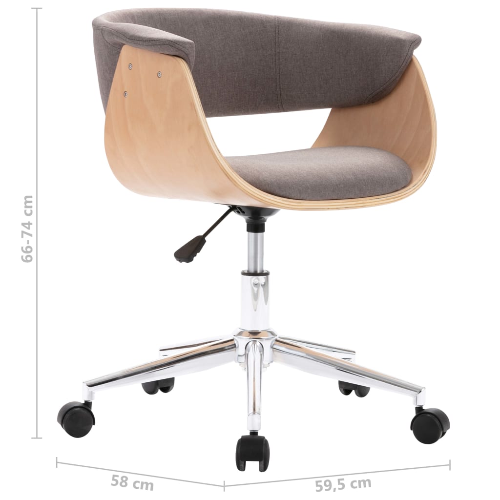Eetkamerstoelen draaibaar 2 st stof taupe is nu te koop bij PeponiXL, paradijselijk wonen!