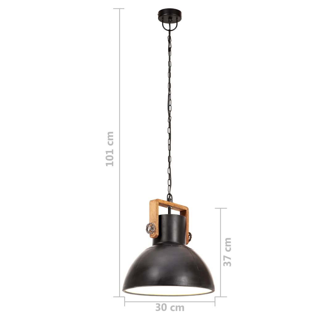 Hanglamp industrieel rond 25 W E27 30 cm zwart is nu te koop bij PeponiXL, paradijselijk wonen!