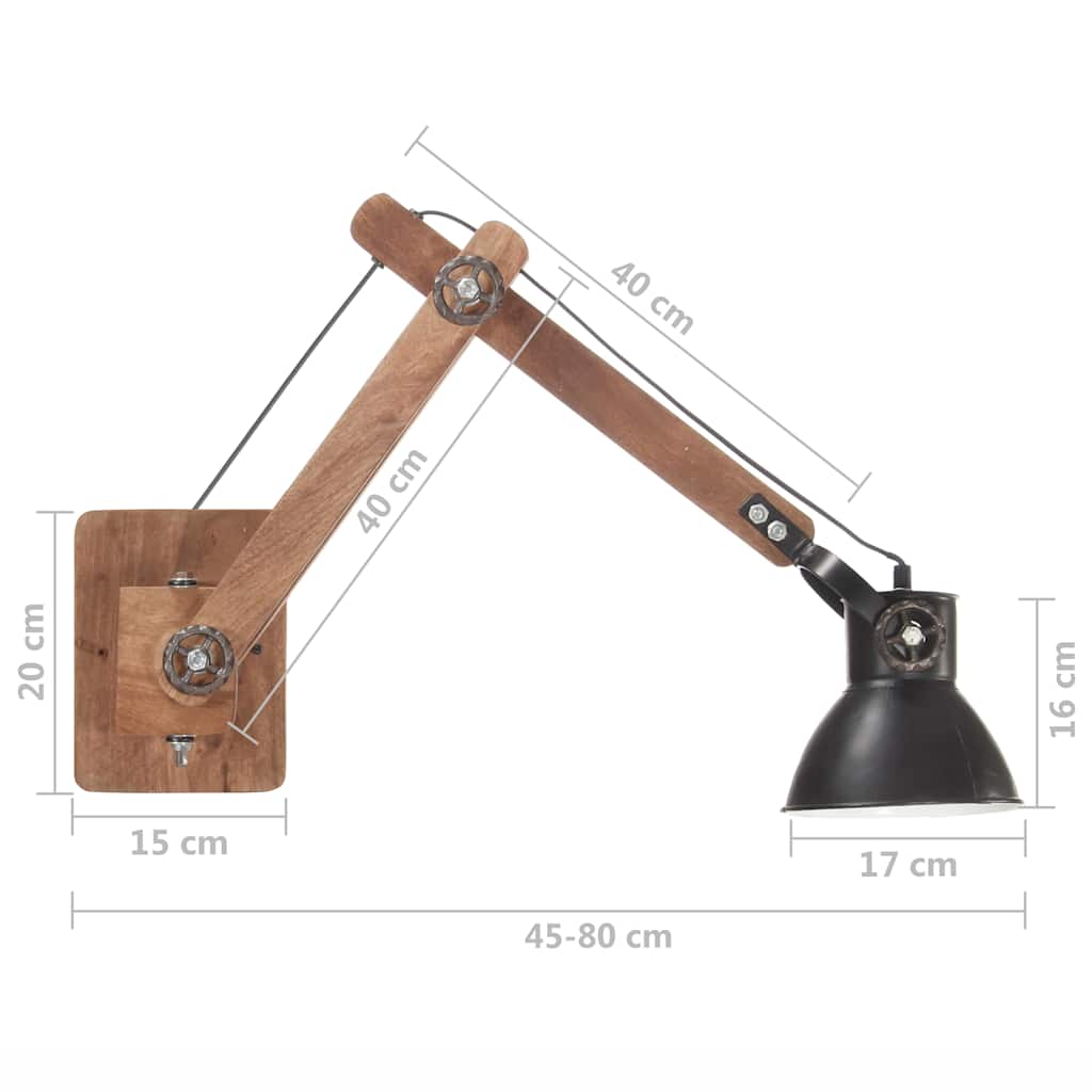 Wandlamp industrieel rond E27 zwart is nu te koop bij PeponiXL, paradijselijk wonen!