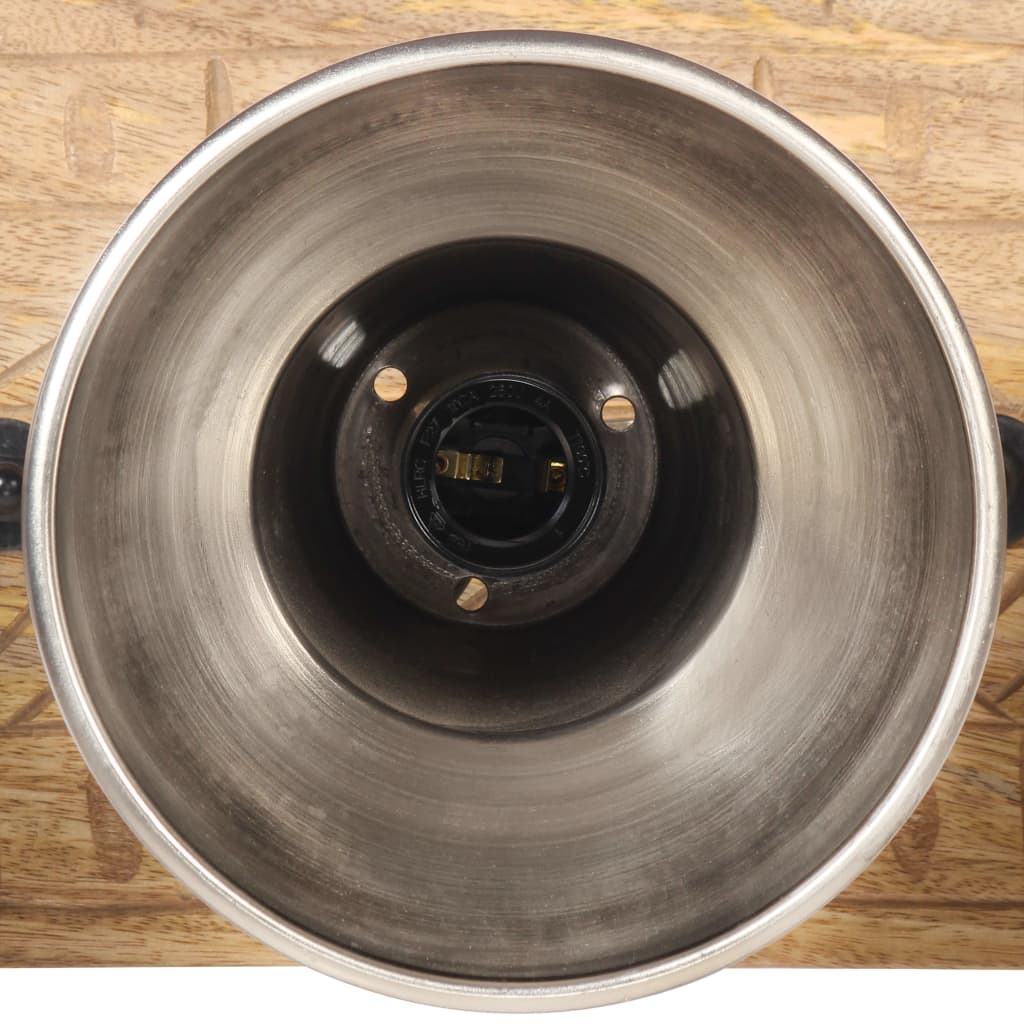 Wandlamp industrieel E27 70x23 cm mangohout zilverkleurig is nu te koop bij PeponiXL, paradijselijk wonen!