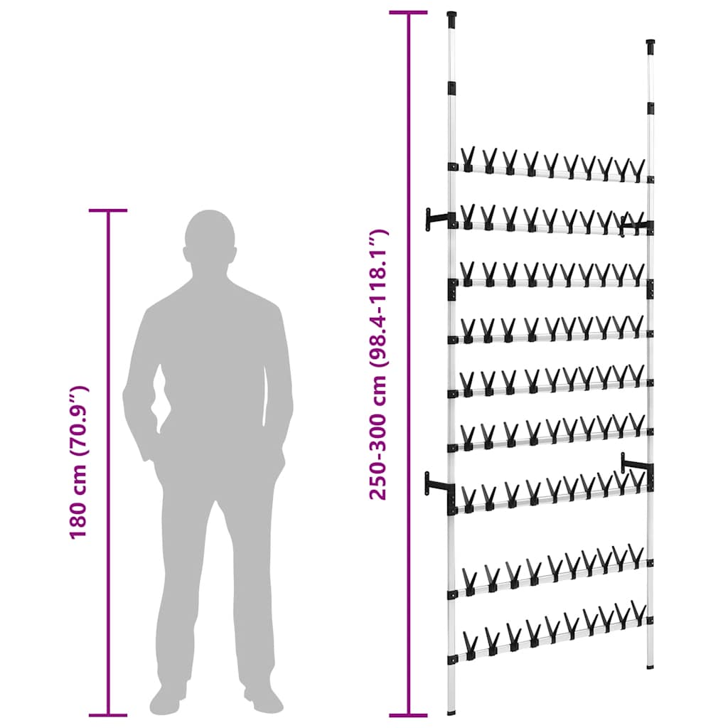 Schoenenrek met stangen telescopisch aluminium is nu te koop bij PeponiXL, paradijselijk wonen!