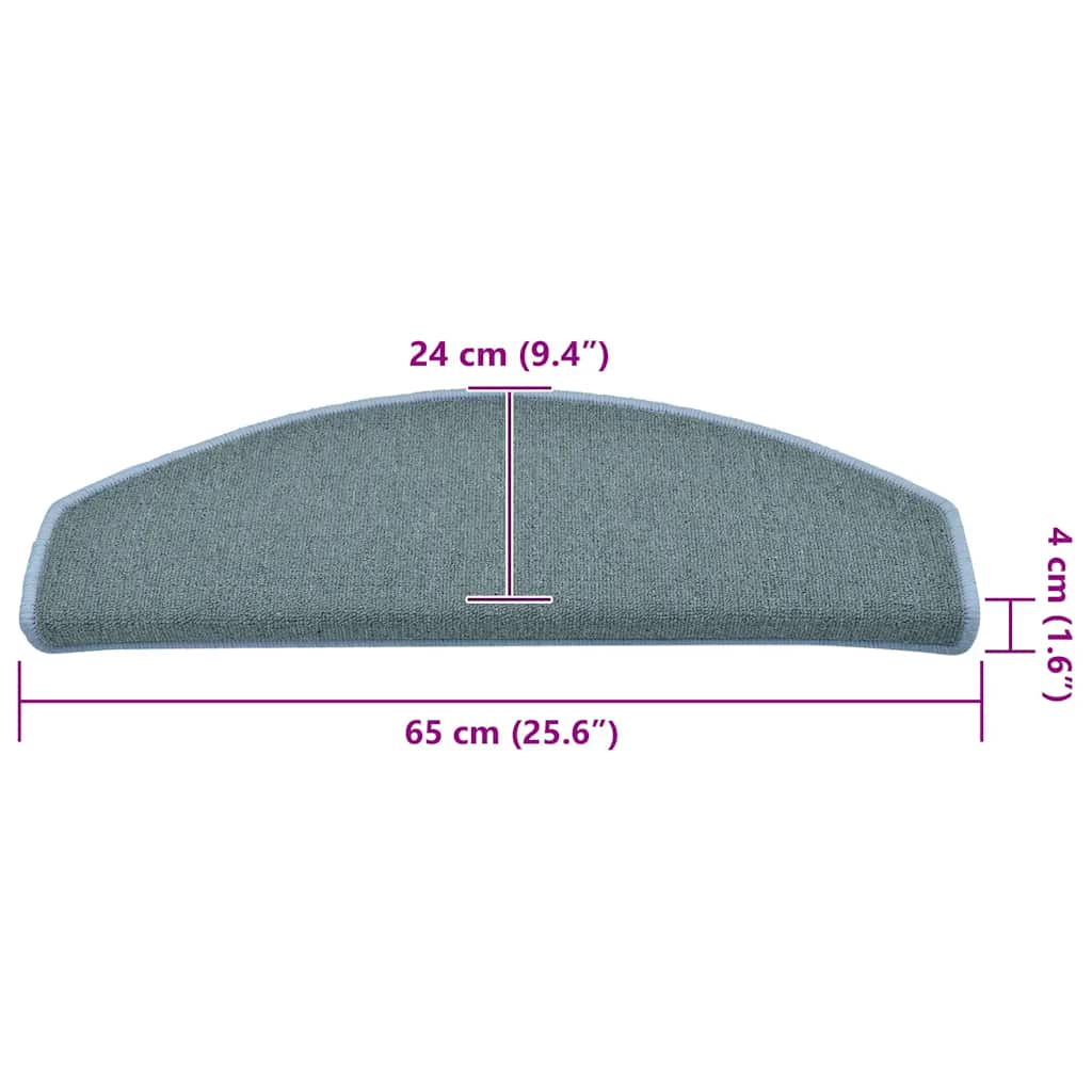 Trapmatten 15 st 65x24x4 cm Zeeblauw Halfrond Groot