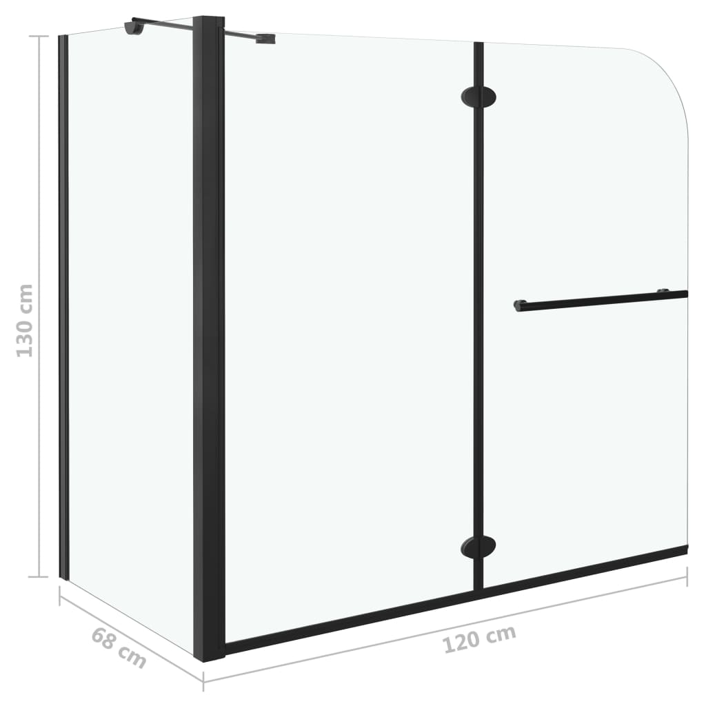 Douche klapwand 120x68x130 cm ESG zwart is nu te koop bij PeponiXL, paradijselijk wonen!