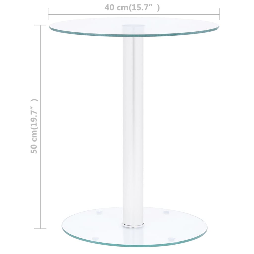 Salontafel 40 cm gehard glas transparant is nu te koop bij PeponiXL, paradijselijk wonen!