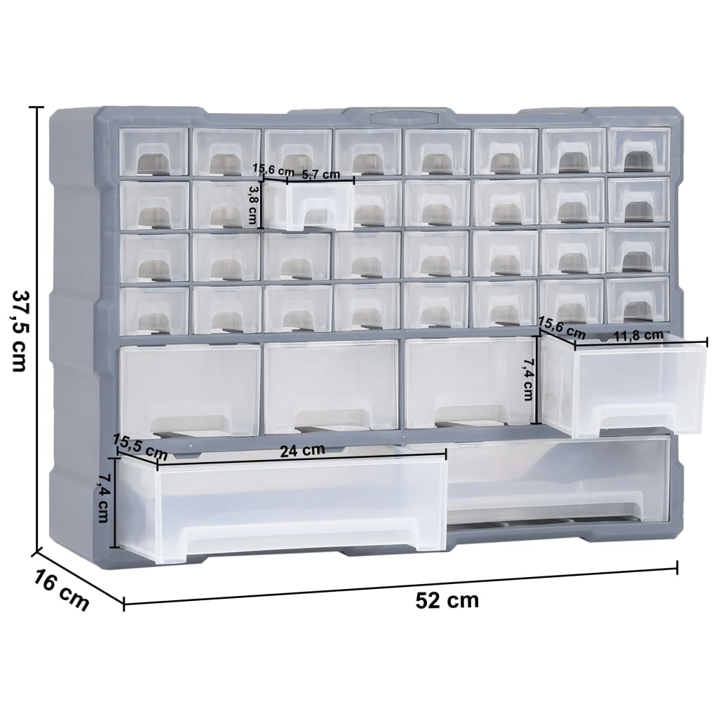 Organiser met 38 lades 52x16x37,5 cm is nu te koop bij PeponiXL, paradijselijk wonen!