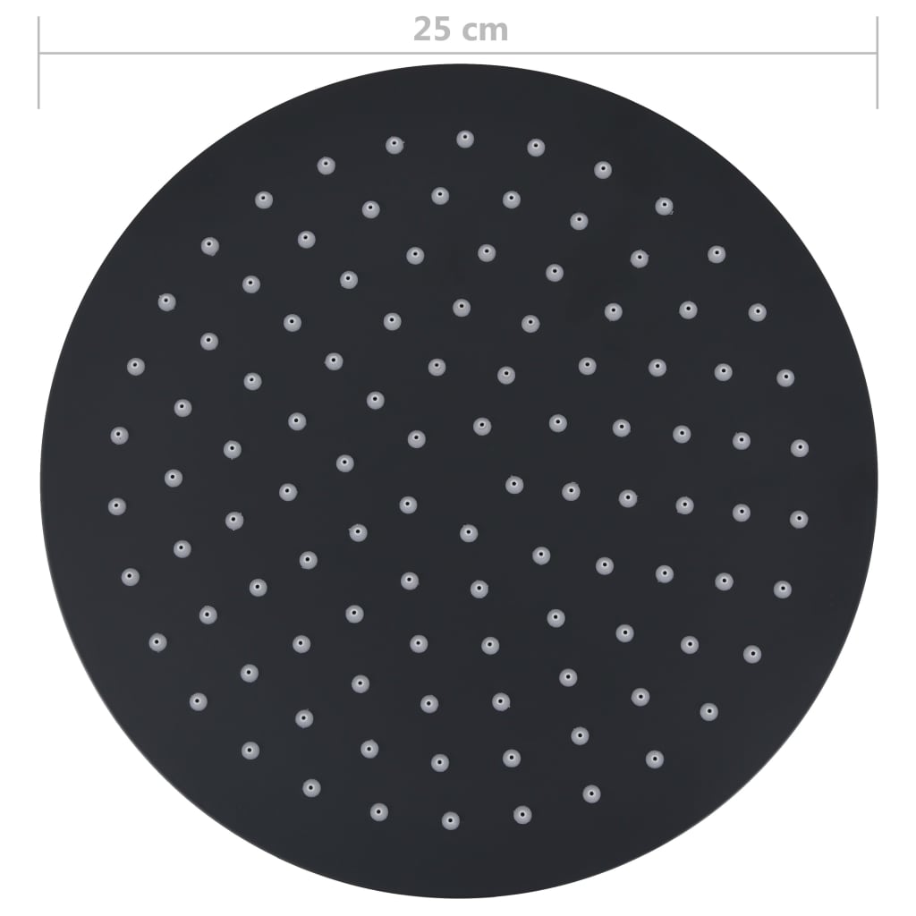 Regendouchekop rond 25 cm roestvrij staal zwart is nu te koop bij PeponiXL, paradijselijk wonen!