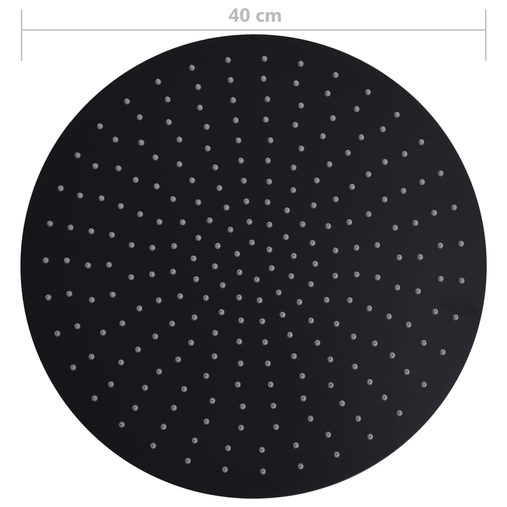 Regendouchekop rond 40 cm roestvrij staal zwart is nu te koop bij PeponiXL, paradijselijk wonen!