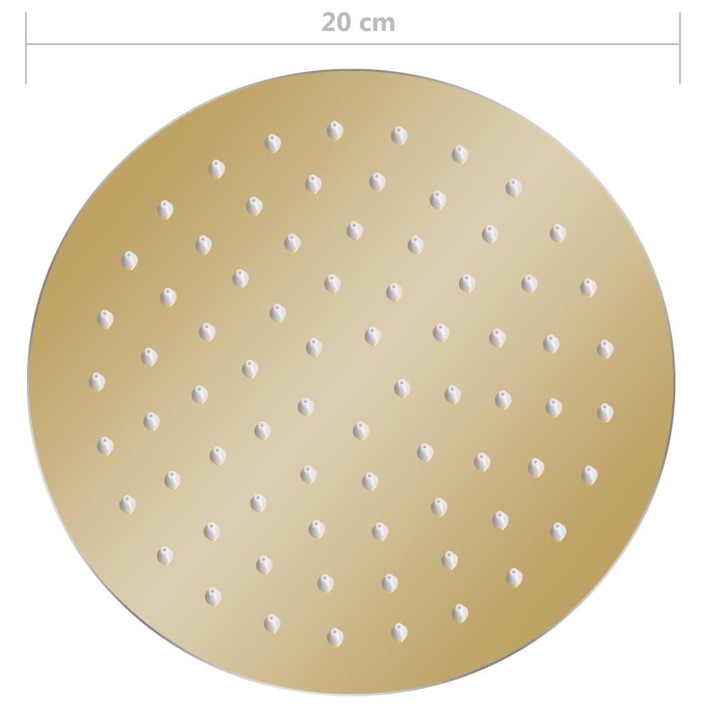 Regendouchekop rond 20 cm roestvrij staal goudkleurig is nu te koop bij PeponiXL, paradijselijk wonen!
