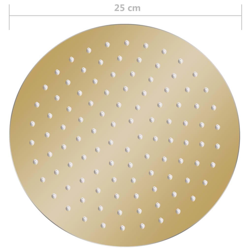 Regendouchekop rond 25 cm roestvrij staal goudkleurig is nu te koop bij PeponiXL, paradijselijk wonen!