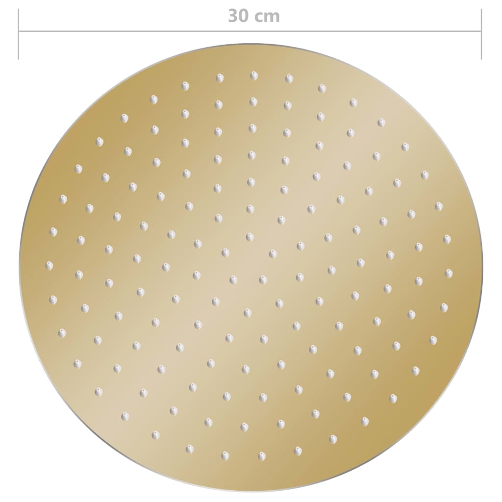 Regendouchekop rond 30 cm roestvrij staal goudkleurig is nu te koop bij PeponiXL, paradijselijk wonen!