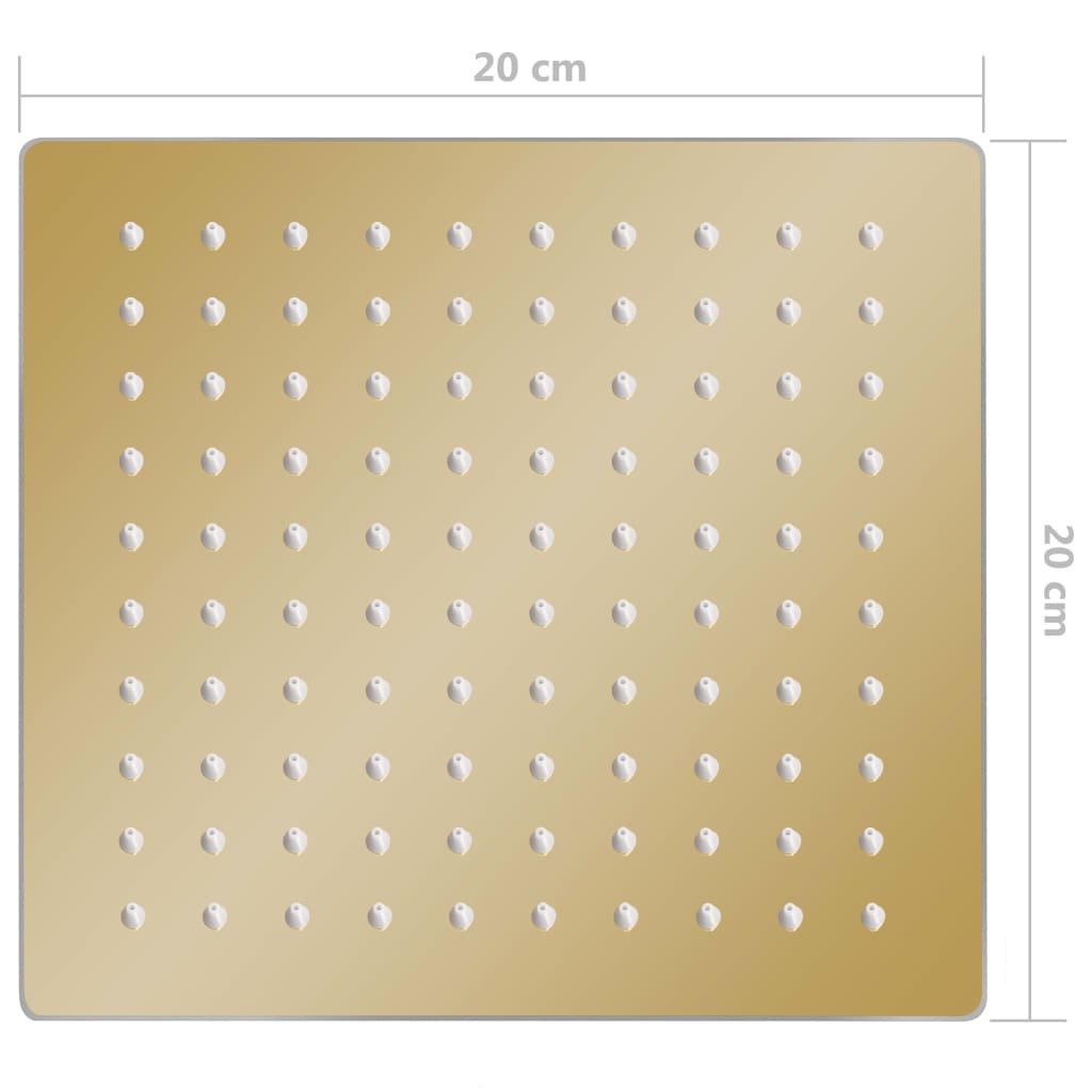 Regendouchekop vierkant 20x20 cm roestvrij staal goudkleurig is nu te koop bij PeponiXL, paradijselijk wonen!